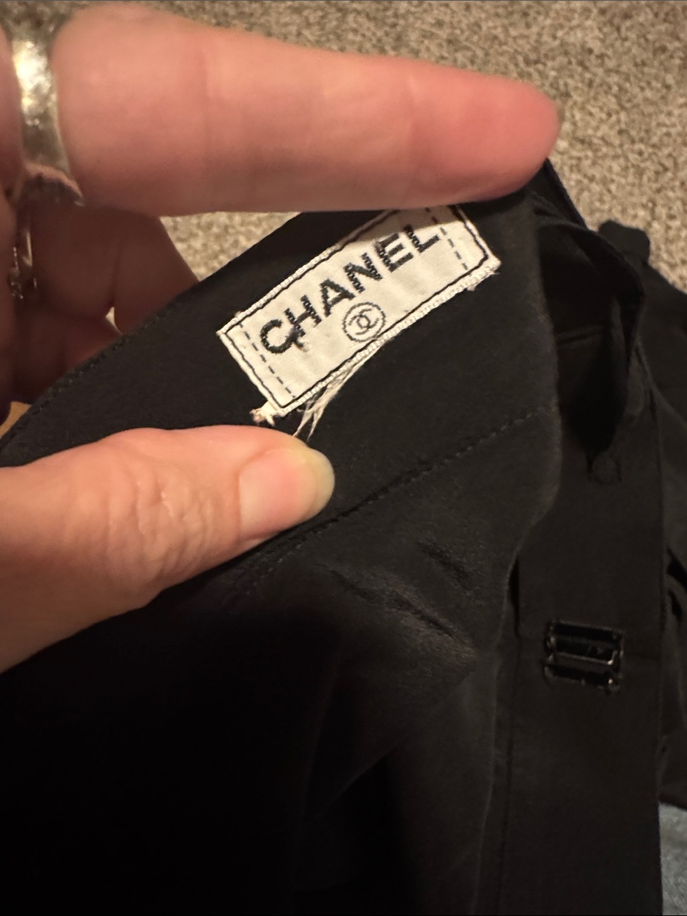 Vintage 80s Chanel Black Silk Pleated Women's Skirt
